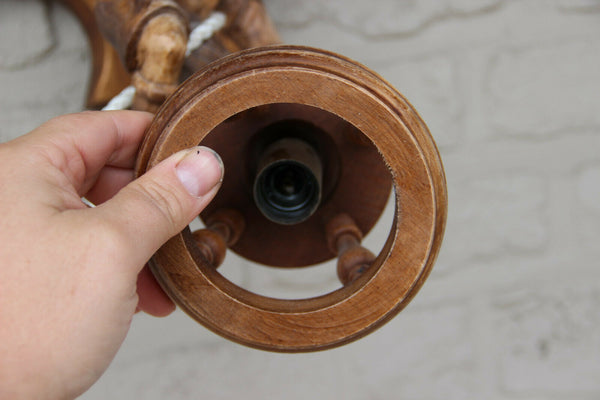 Rare Black forest wood forest Tyrol mountain climber Figurine wall lamp sconce