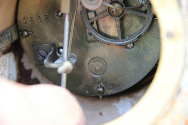 Antique French onyx and brass mantel clock set louis XVI decor candelabras