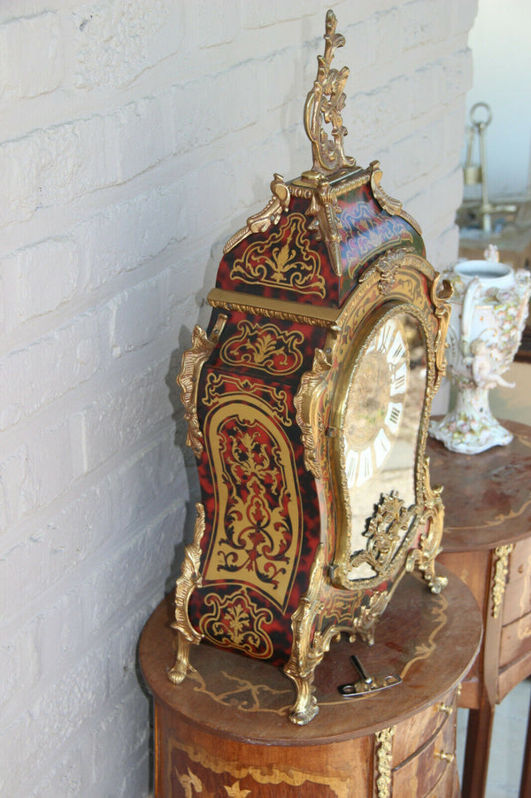 Large Boulle Cartel Mantel clock medusa head bronze ornaments