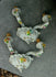 PAIR CAPODIMONTE porcelain majolica flowers sconces wall lights