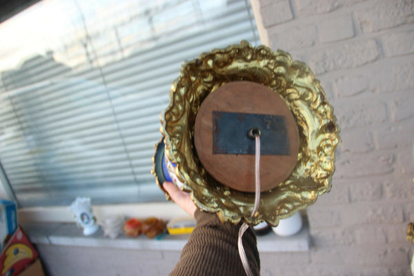 Antique pair 19thc french vieux paris porcelain table lamps portrait floral