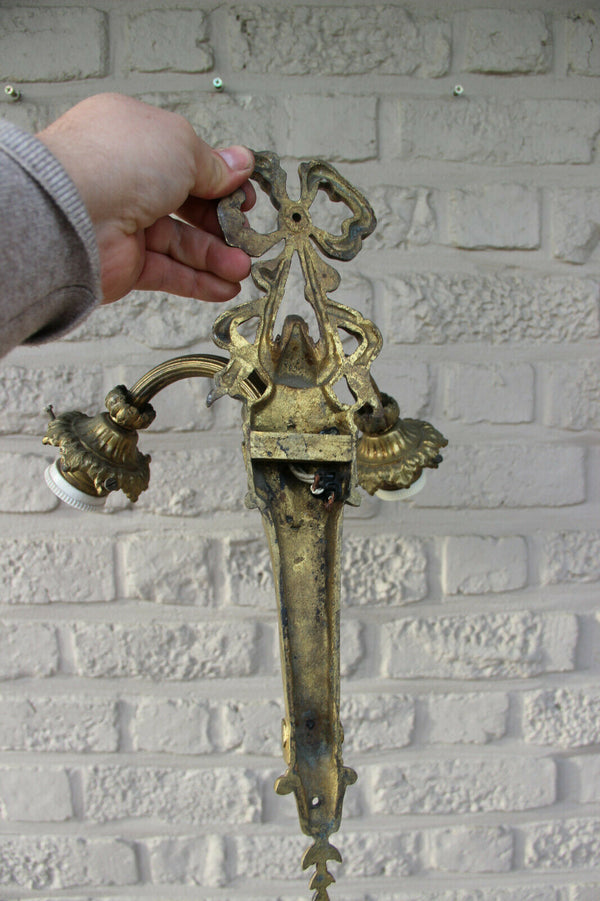 French Vintage bronze louis XVI Wall lights sconces