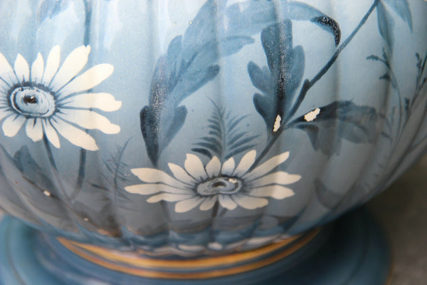 Huge Antique French art nouveau ceramic Dragon gothic floral planter Jardiniere