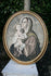 Antique Religious 19thc PASTEL Madonna with child Italian school painting oval