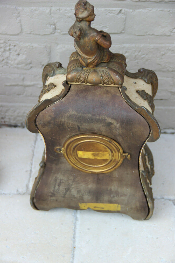 Antique Large French bracket mantel clock figurine