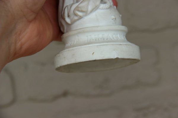 Antique French bisque porcelain figurine immaculate conception madonna statue