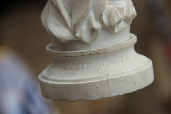 Antique French bisque porcelain figurine immaculate conception madonna statue