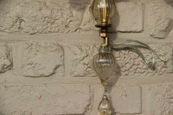 PAIR BAROVIER TOSO Murano hand blown wall lights amber glass
