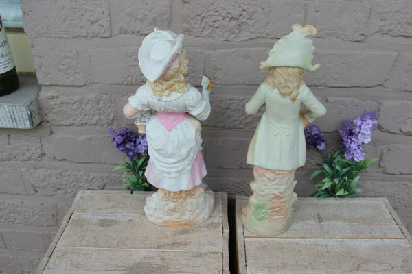 PAIR german porcelain bisque figurine statue