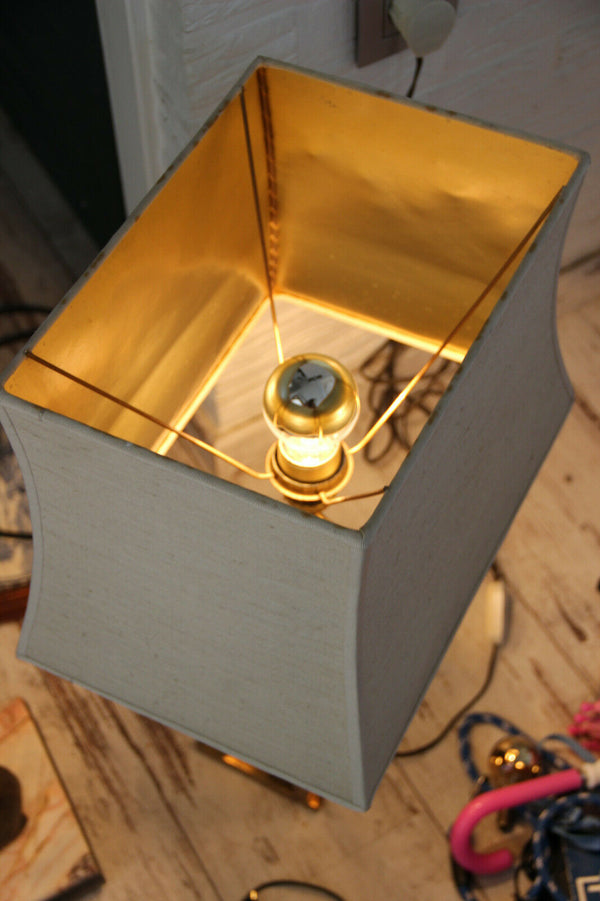 Mid Century French 1970 Buddha head Table lamp with shade