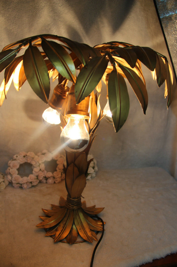 Mid century Hollywood regency Hans Kogl Palm Tree lamp metal gold gilt 1970
