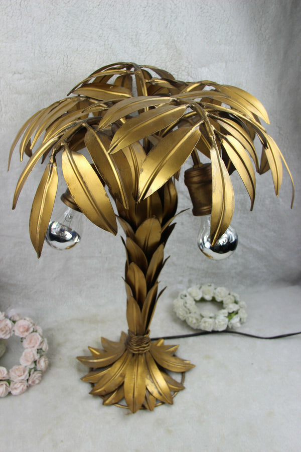 Mid century Hollywood regency Hans Kogl Palm Tree lamp metal gold gilt 1970