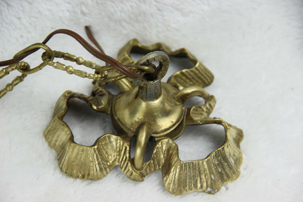 French antique putti angel figurine pendant chandelier lamp