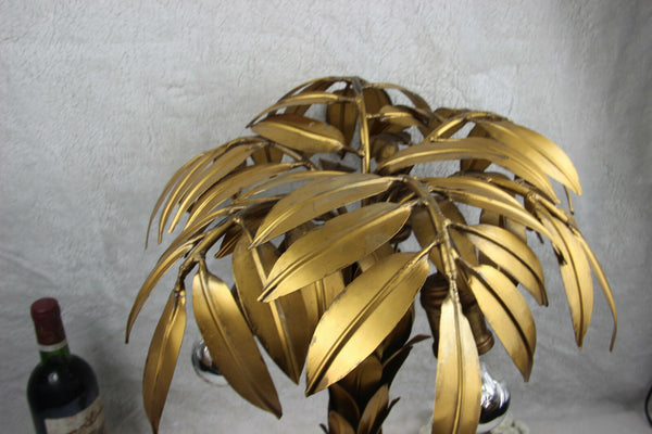 Mid century Hollywood regency Hans Kogl Palm Tree lamp metal gold gilt 1970