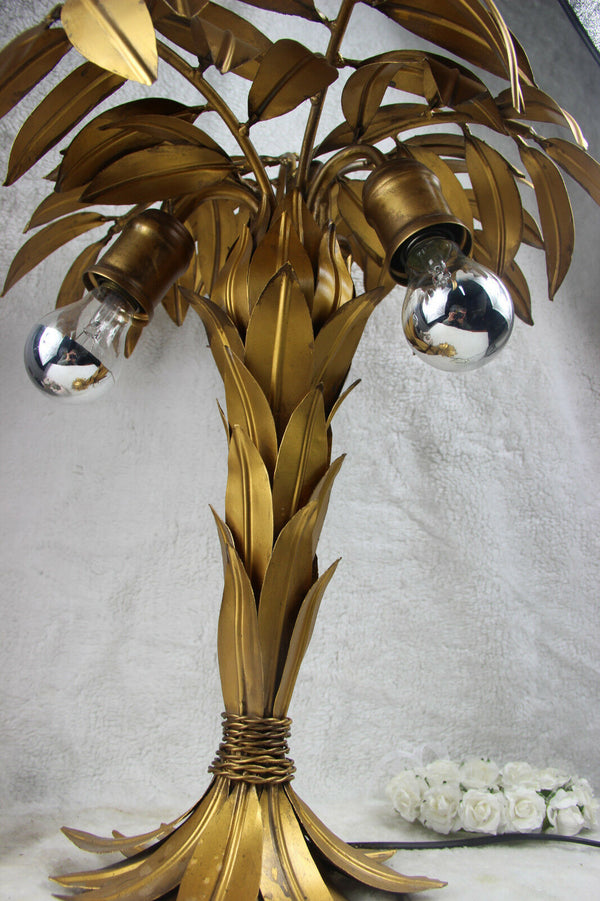 Mid century Hollywood regency Hans Kogl Palm Tree lamp metal gold gilt 1970