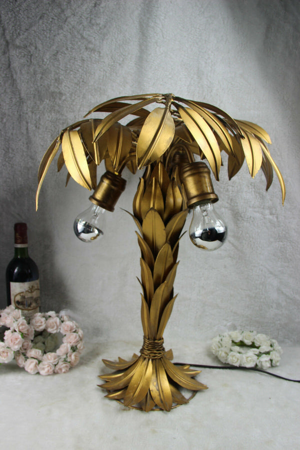 Mid century Hollywood regency Hans Kogl Palm Tree lamp metal gold gilt 1970