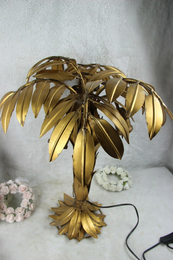 Mid century Hollywood regency Hans Kogl Palm Tree lamp metal gold gilt 1970