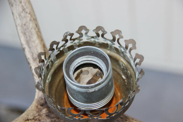 Vintage hunting cabin Antlers resin cast 4 lights pendant chandelier 1970's