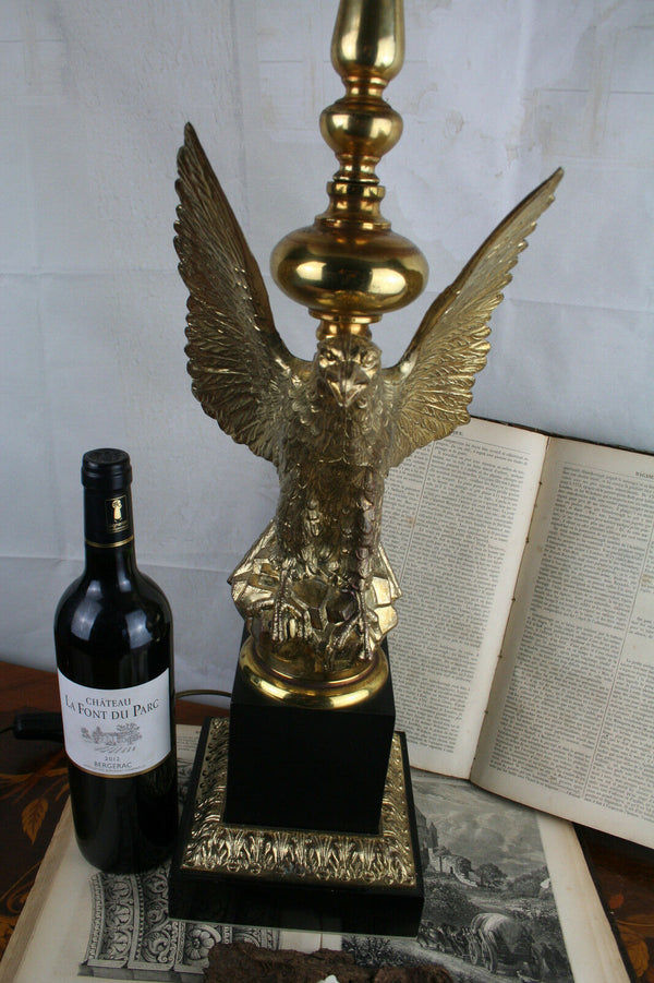 Maison DEKNUDT mid century hollywood regency eagle bronze table lamp