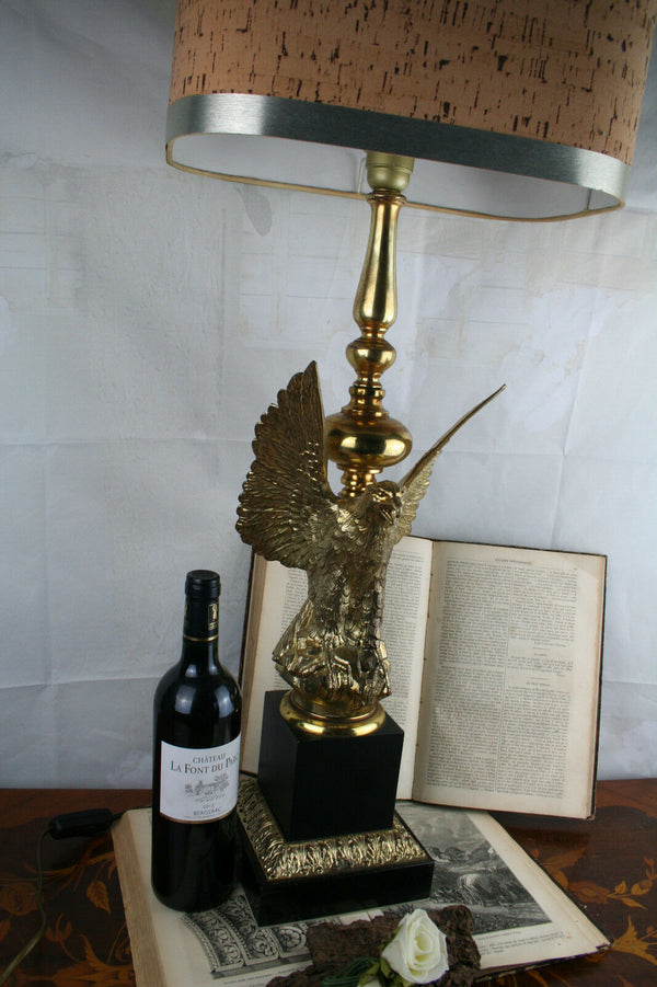 Maison DEKNUDT mid century hollywood regency eagle bronze table lamp
