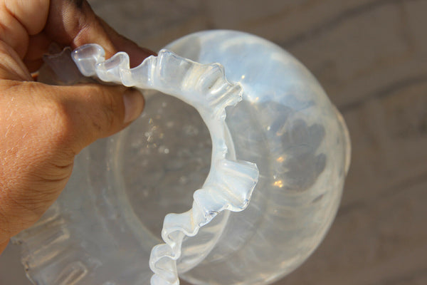 Rare PAIR antique French porcelain hand paint oil petrol lamps floral