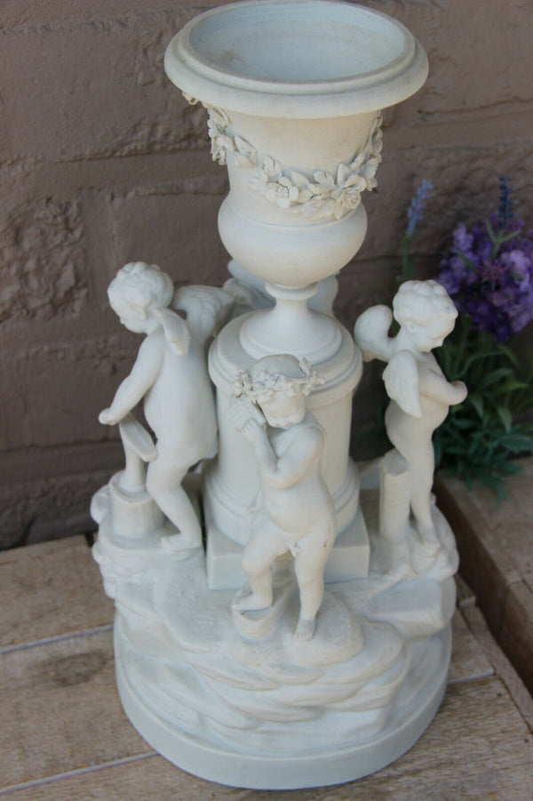 Antique Sevres bisque porcelain marked putti group statue romantic