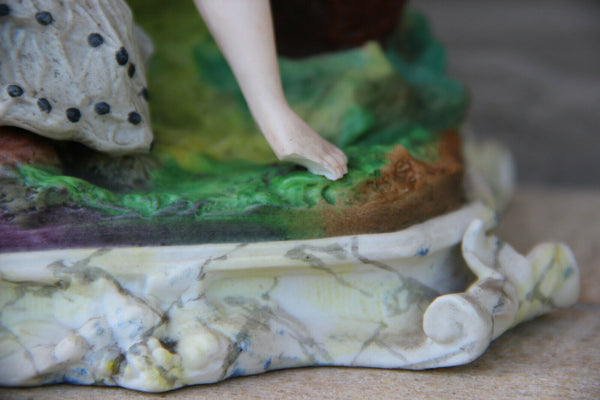 Antique French vieux paris porcelain figurine fisherman