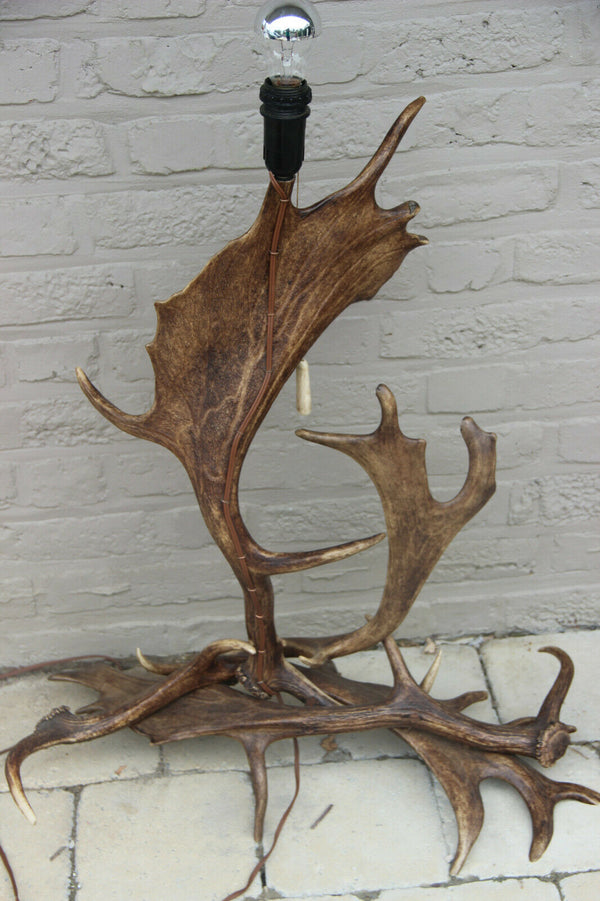 Majestical RARE PAIR fallow Deer Antler Table floor lamp hunt cabin