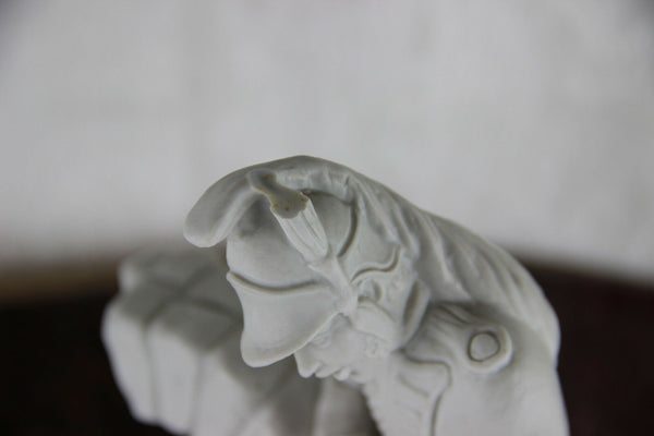 TOP XL capodimonte porcelain Bisque Statue group romantic marked italy 1920's