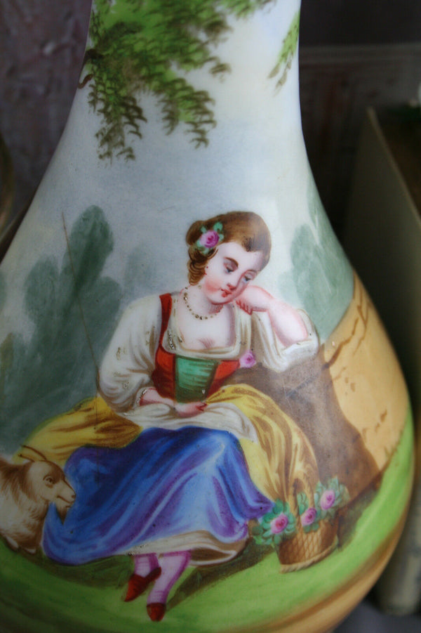 Gorgeous French Porcelain table lamp design 1920's hand painted