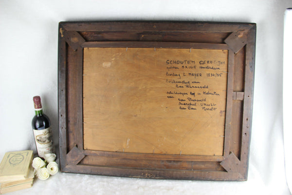 Top artist Henry PAUL SCHOUTEN charming oil panel painting Cown field 1890