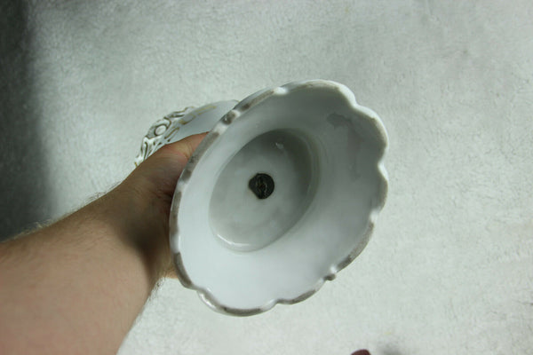 Rare XL Antique french Vieux PARIS porcelain religious altar Jesus Mary Vases