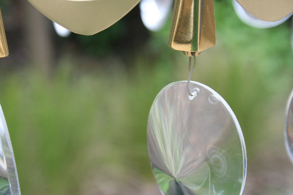 Mid-century 60's Retro Ovali Sciolari Italian 3 lights chandelier brass