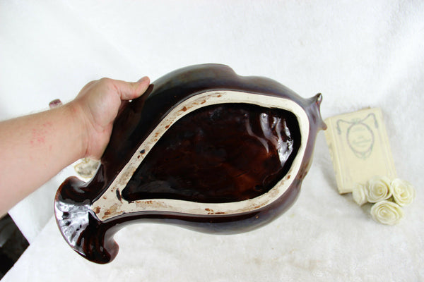 Vintage Ceramic colourful Fish figurine Fruit bowl plate centerpiece 1960