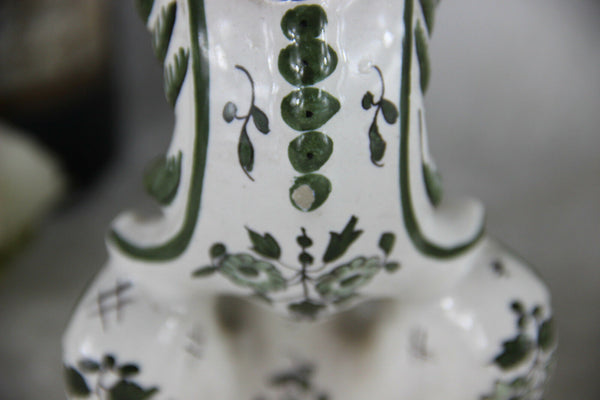 PAIR antique french faience Dragon lions gothic Candleholder / lamp griffin