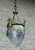 Antique Bronze putti angel val saint lambert crystal shade lantern chandelier
