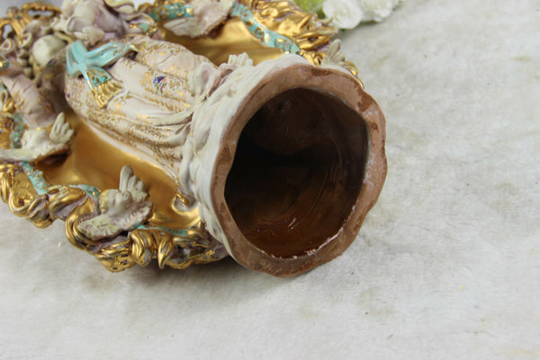 Large PAttarino School Madonna jesus putti angels statue terracotta italian 60s