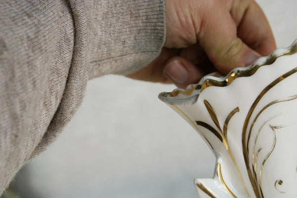 Antique french vieux paris porcelain pair religious vases marie jesus