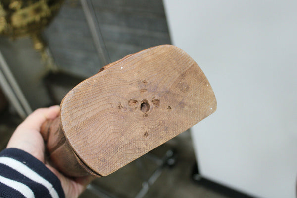 Antique Large French religious wood carved statue religious mary of burgundy