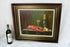 Oil canvas still life painting lobster wine dinner  signed dated 1977