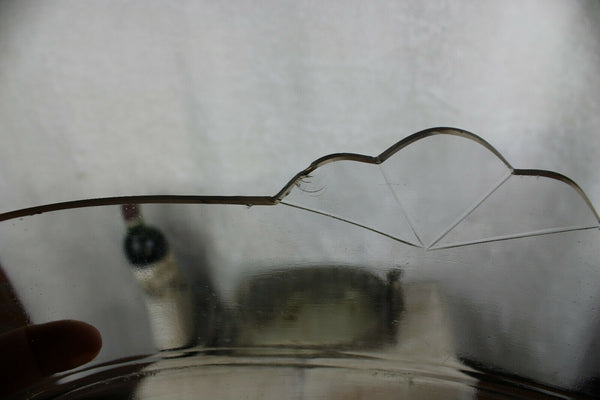 Stunning art nouveau german pewter lady glass insert jardiniere planter 1900