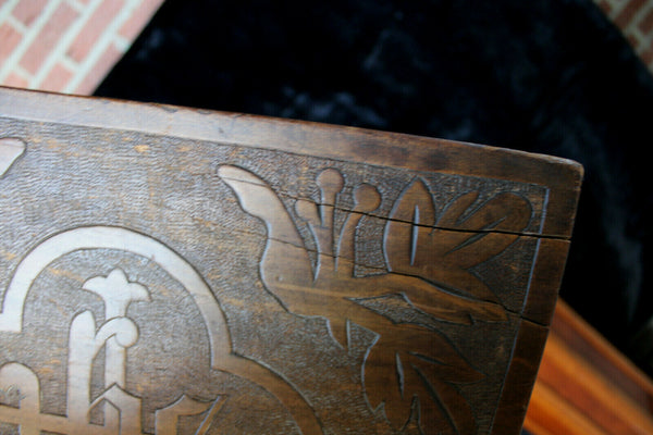 Antique Holland Frisian wood carved Lectern bible stand altar church religious
