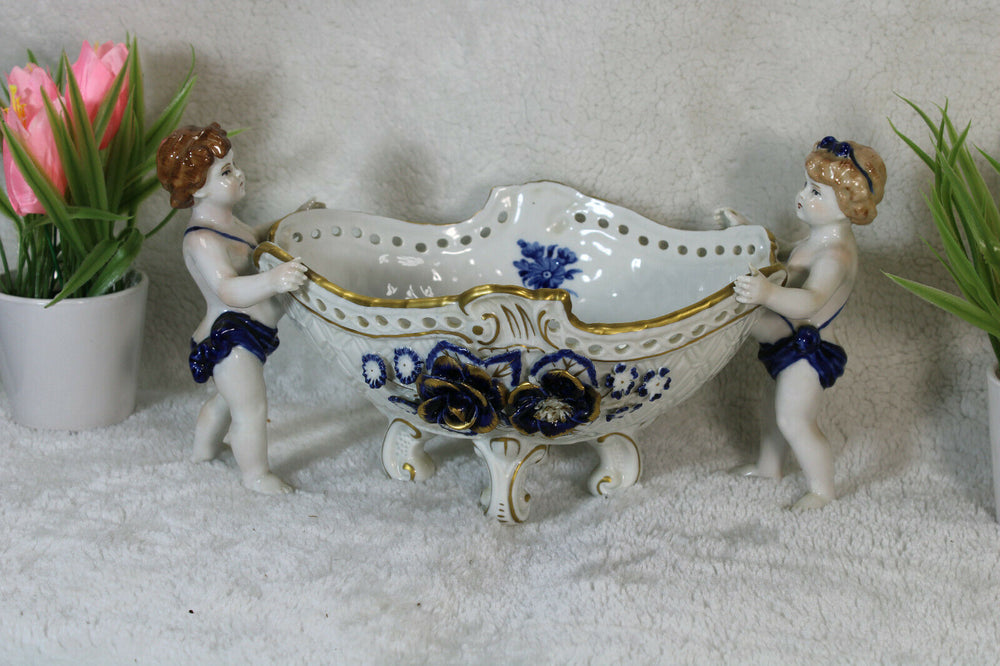 Vintage German Schierholz sax porcelain Cherub planter jardiniere marked