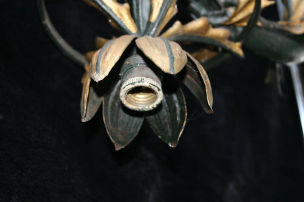 Antique cast iron italian church religious dolphin fish chandelier crucifix rare