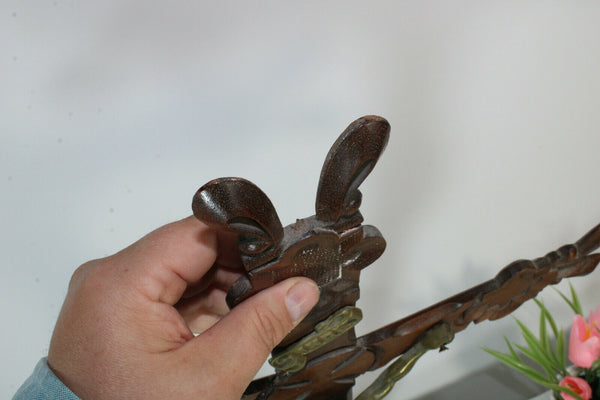 antique french wood carved neo gothic crucifix cross religious