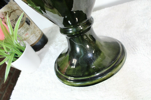 PAIR XL Antique french barbotina majolica Dragon Vases