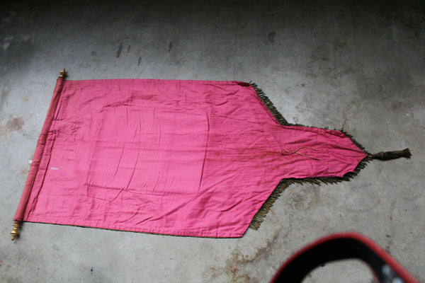 Antique French religious procession BAnner flag saint anthony