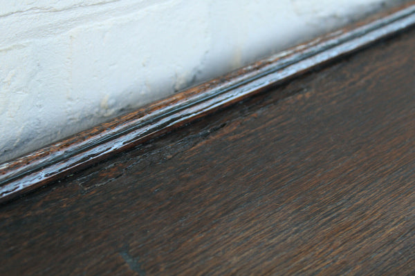 Antique French wood carved breton Cabinet Dressoir Mythological figurine cherub