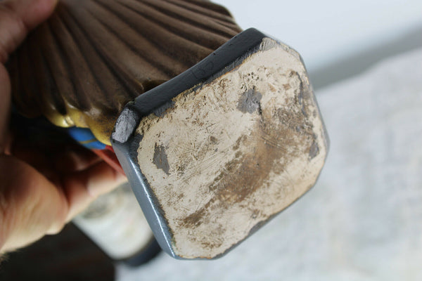 Antique French chalkware madonna angels statue religious