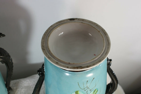 Antique XL French porcelain napoleon Dragon VAses